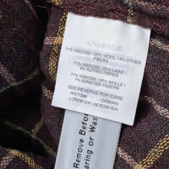 Madewell Purple Plaid Windowpane Ruffle-Front Blouse Classic Preppy - Picture 9 of 11